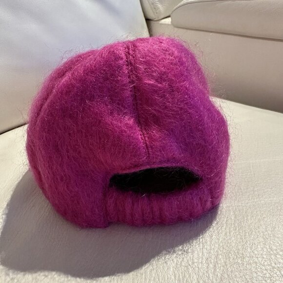 New Authentic Gucci GG Logo Mohair Pink Fuxia Baseball Hat Size M main image 7